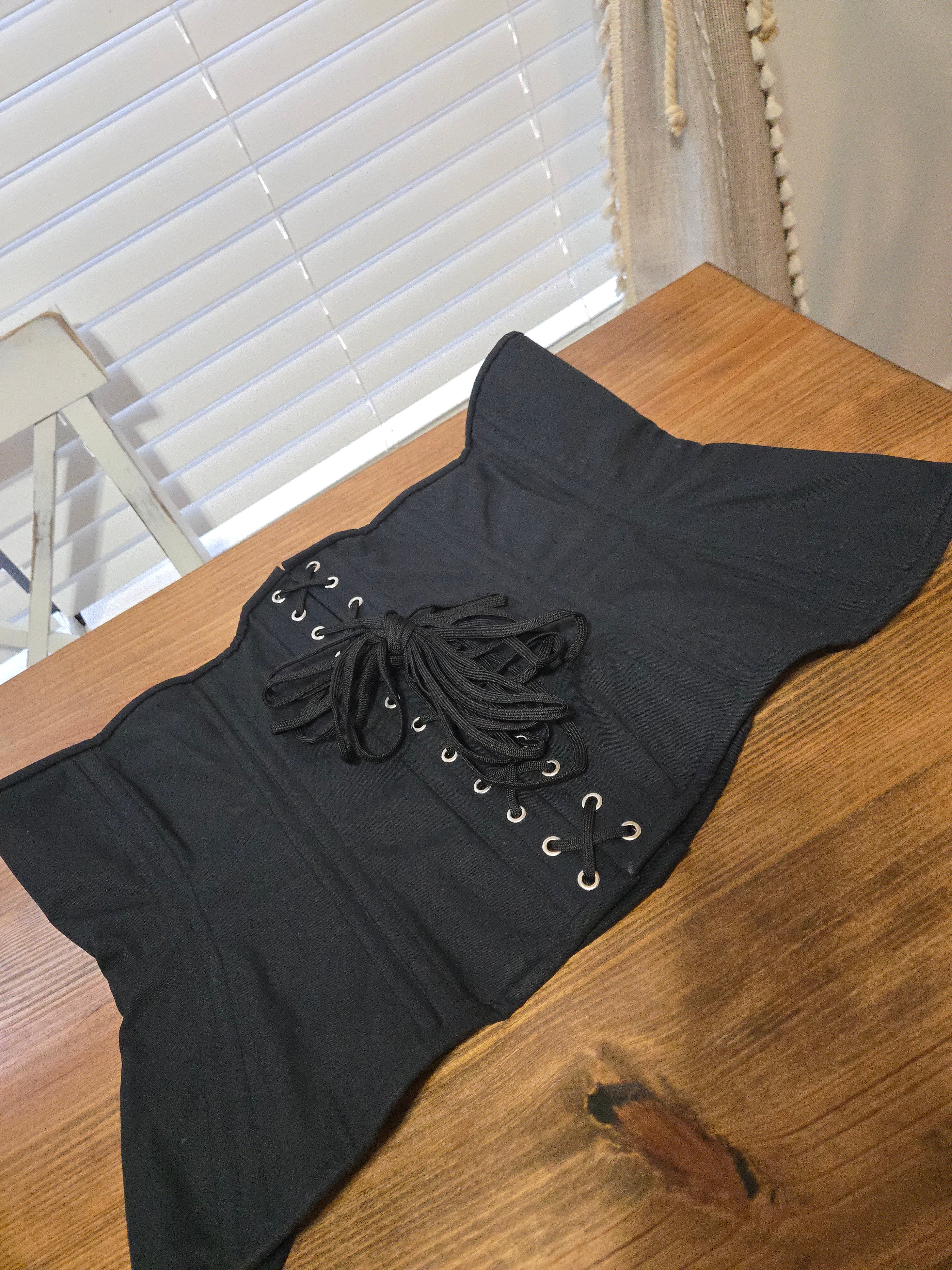 Black Cotton| Signature Shape Torpedo| 42 Waist Goal| 13 length Corset