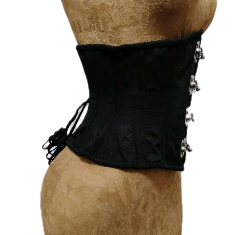 Black Cotton Waist Training Corset Swing Clasps| 26 Waist Goal| 10.5 length