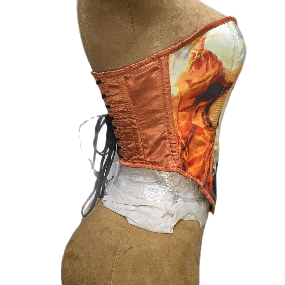 Romantic Victorian Print Corset – 24" Waist Goal| 14" Length