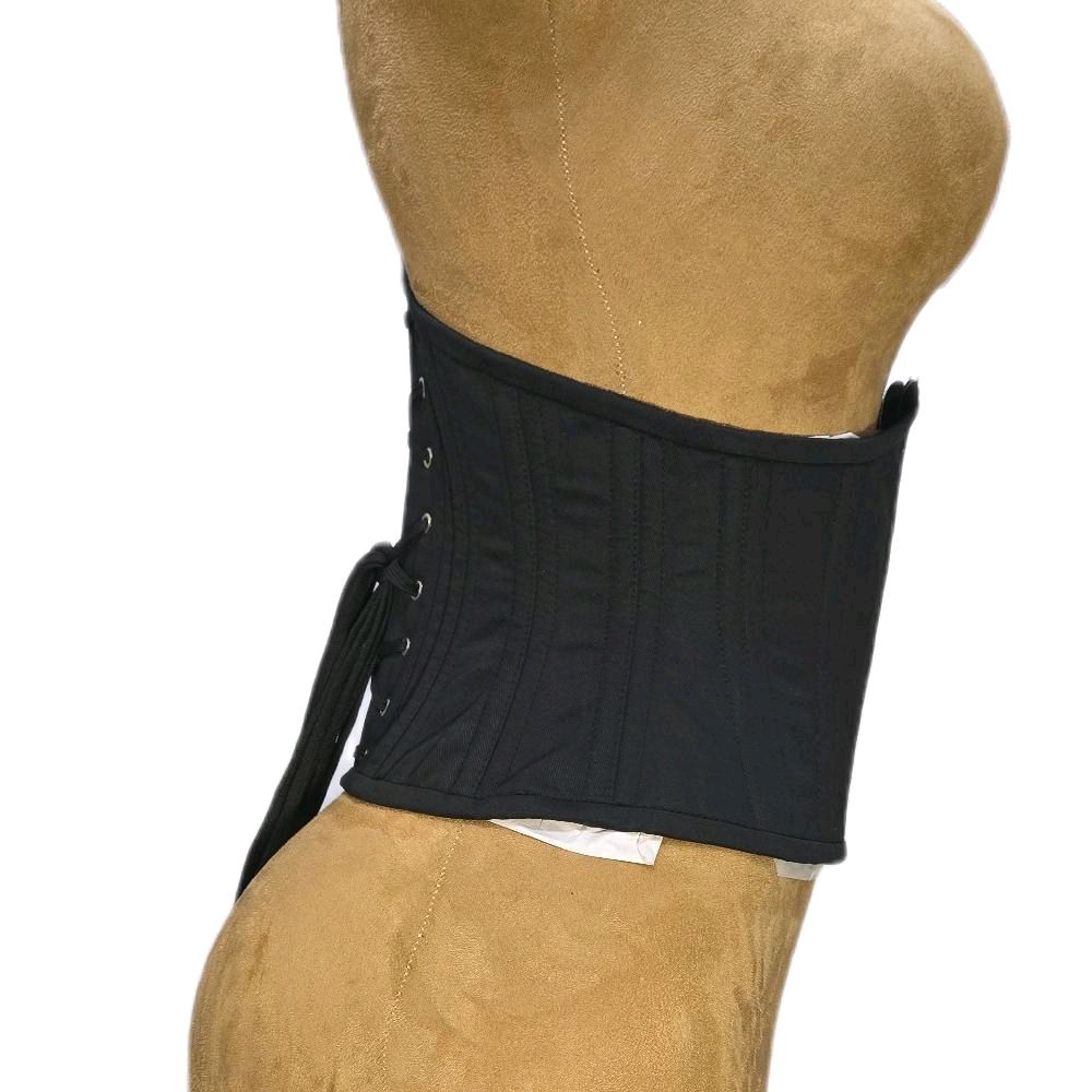 26-Inch Waist Goal | 9" Length | Black Cotton Waspie Corset with Zipper | Signature Shape CC604