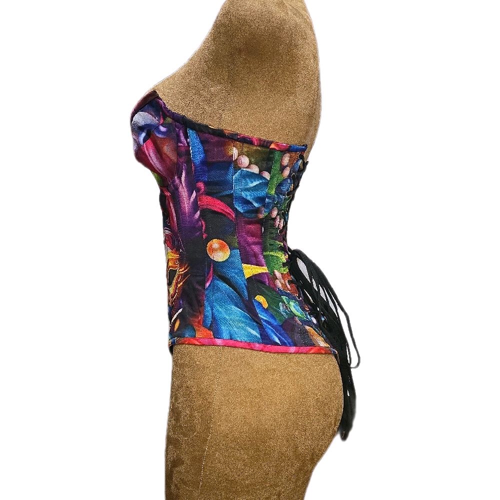 MARDI GRAS Colorful Overbust Corset 🎭
22" Waist Goal • 14" Length ✨