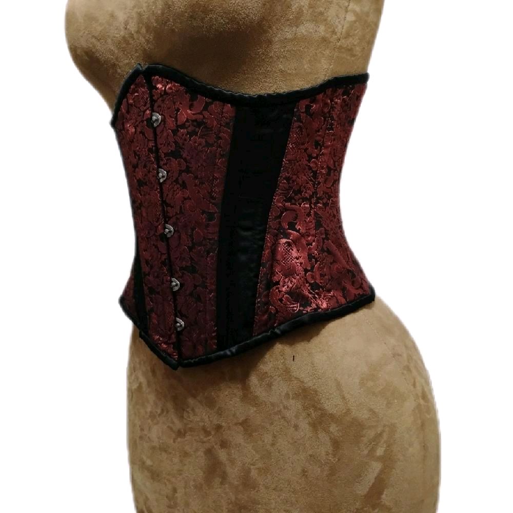 Red and black brocade 26 waist 11 length waist training corset