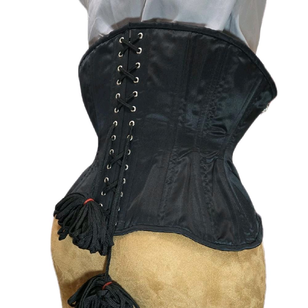 Motorcycle Skeleton Biker Corset – 32-Inch Waist Goal, 12-Inch Length, Side Zipper