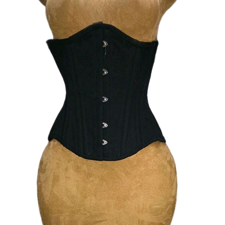 24 Waist Goal | CC-500 Signature Shape|12.5” Length Black Cotton Corset
