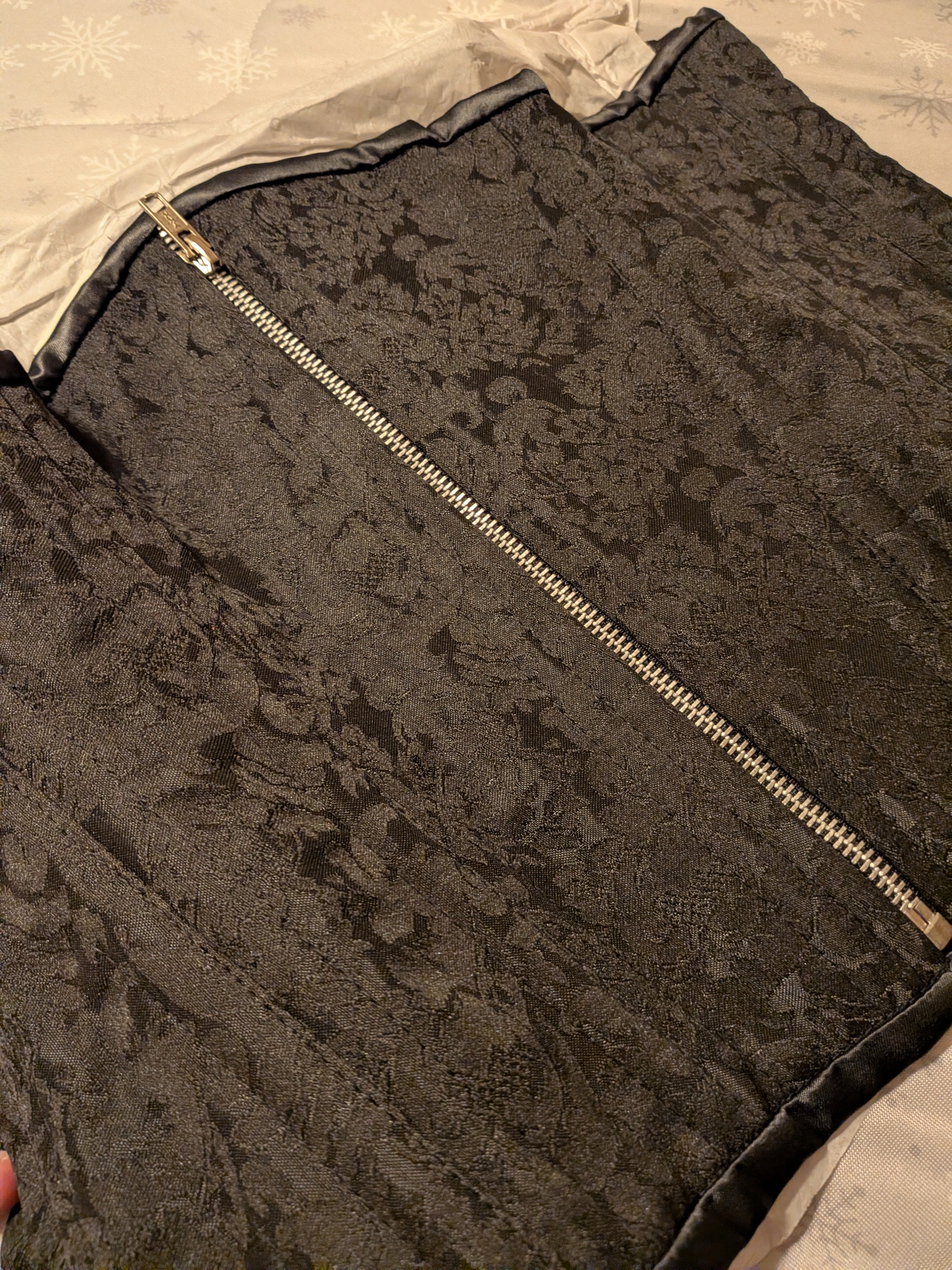 Black Brocade Zipper Waist Training Corset — Signature Shape CC-604 (34” Waist Goal, 12” Length)