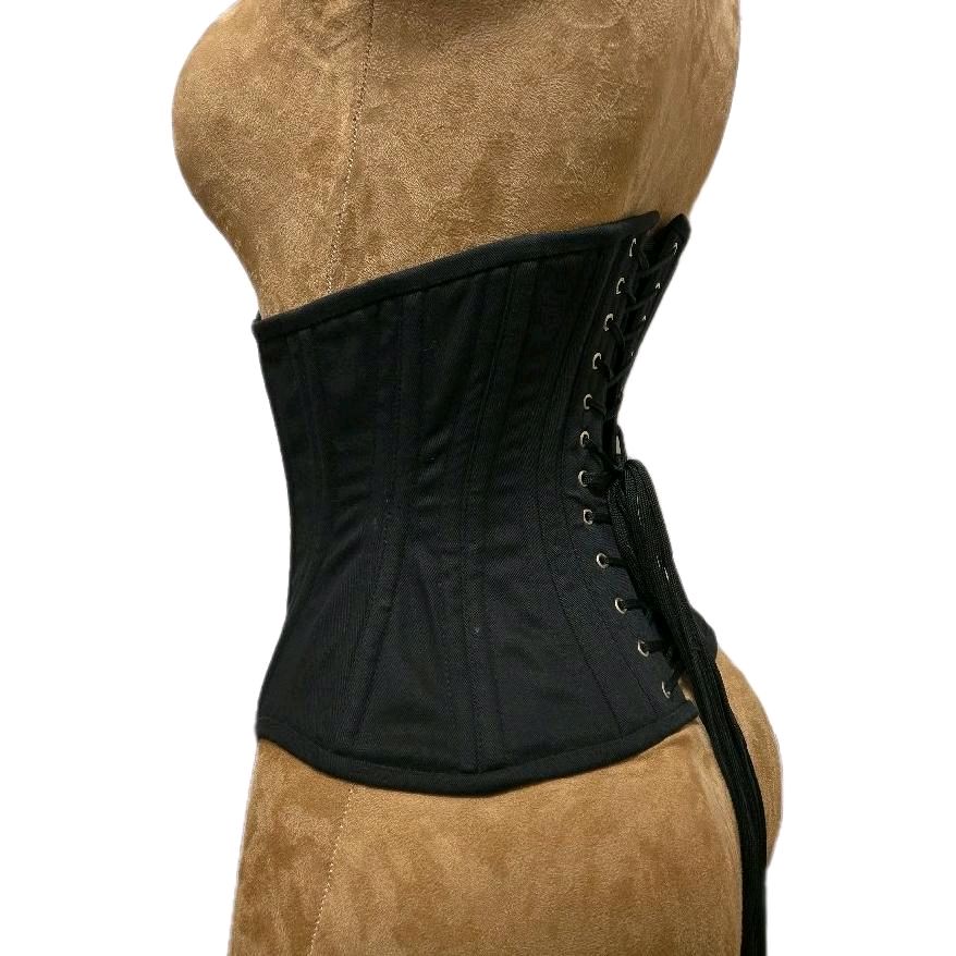Black Cotton Corset | 24" Waist Goal | 12" Length