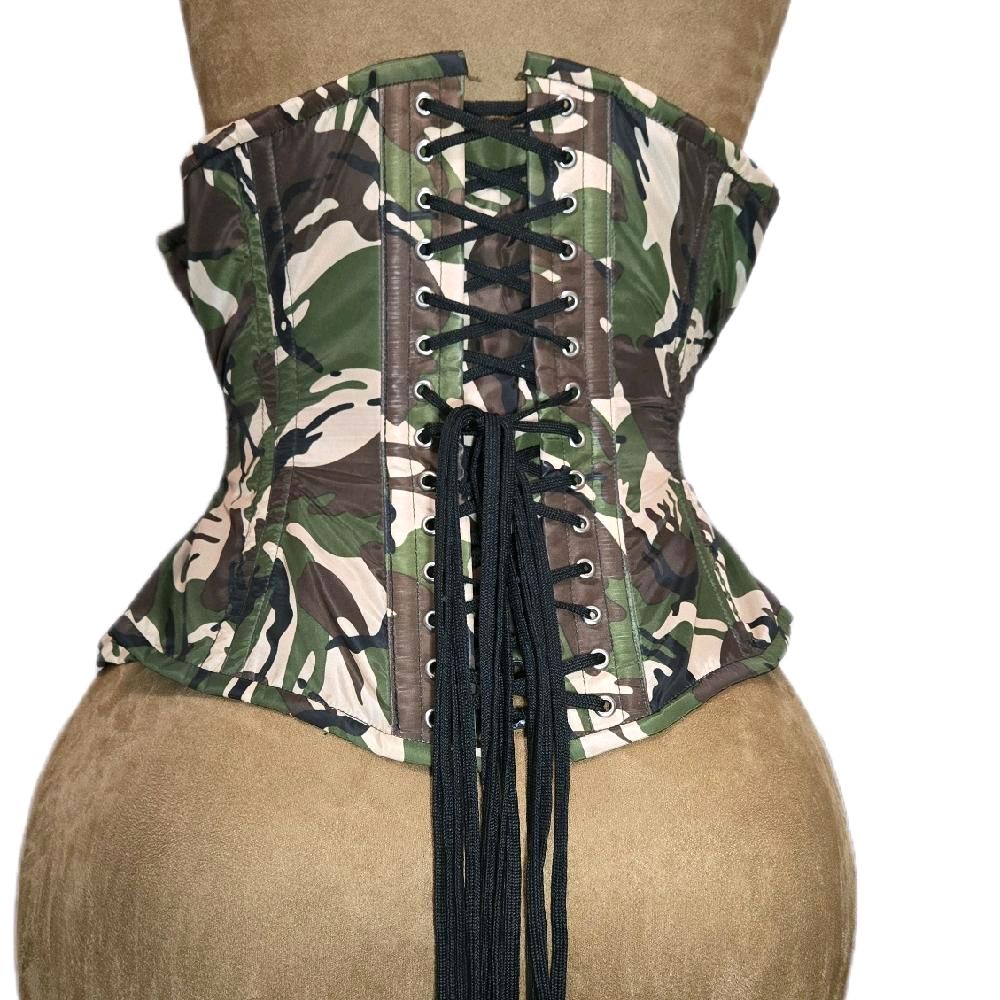 Green Camo Corset — 26 Waist Goal, 13" Length