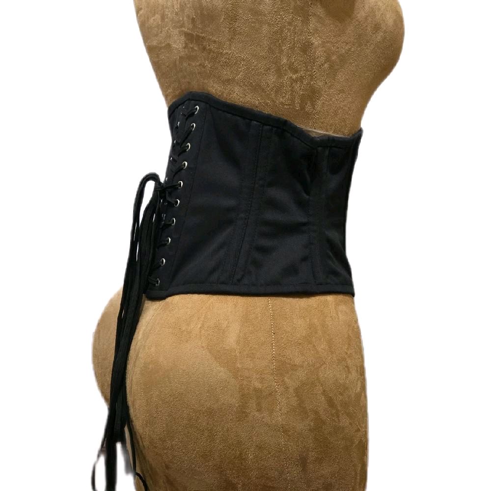 Black Cotton WASPIE Corset | 28" Waist Goal | 9 length