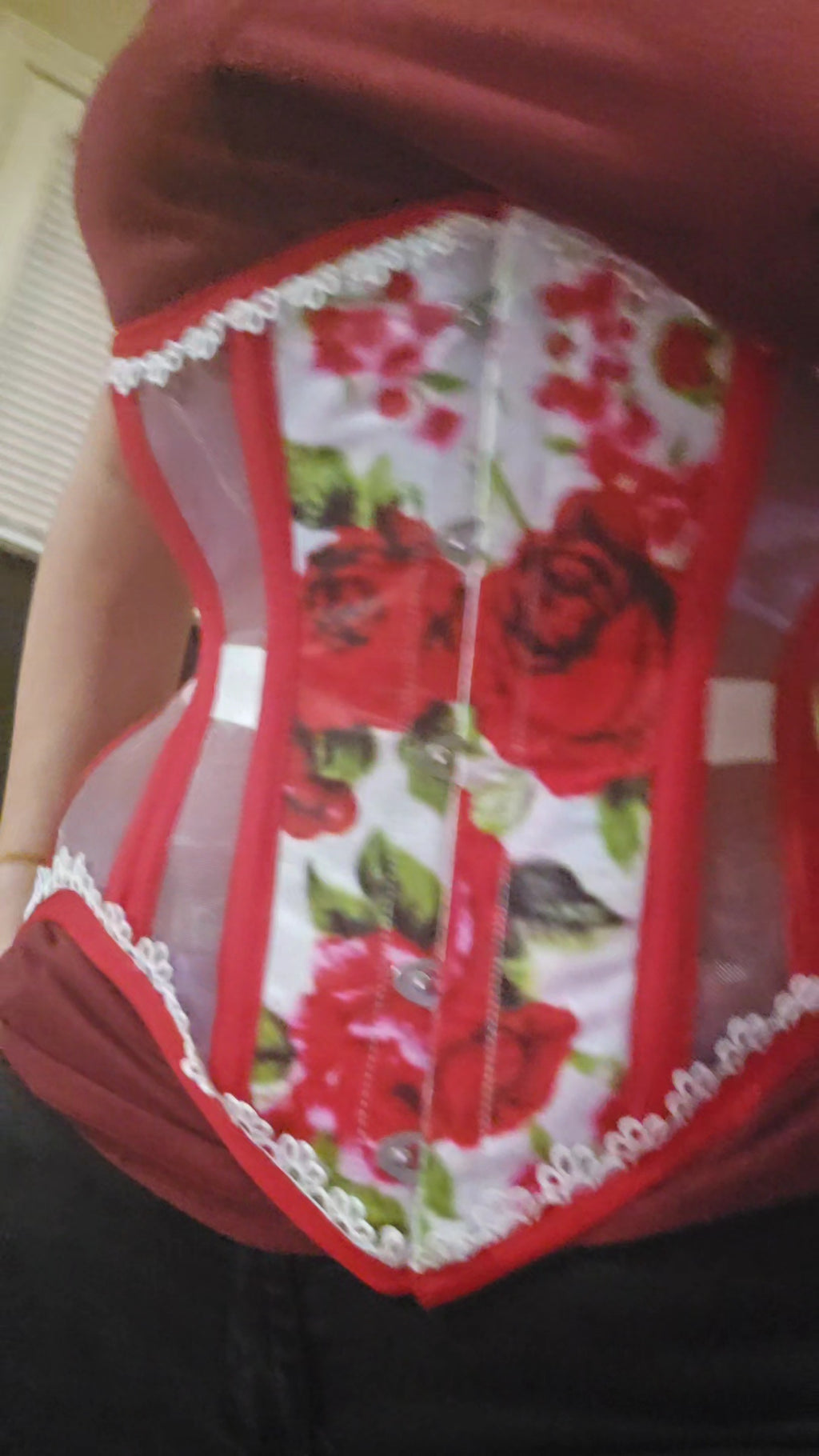 Sheer mesh corsets