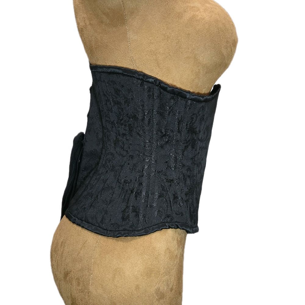 Black Brocade Waist Training Corset| 30-Inch Waist Goal | Signature Shape CC-500 | 12” Length | Elegant Design