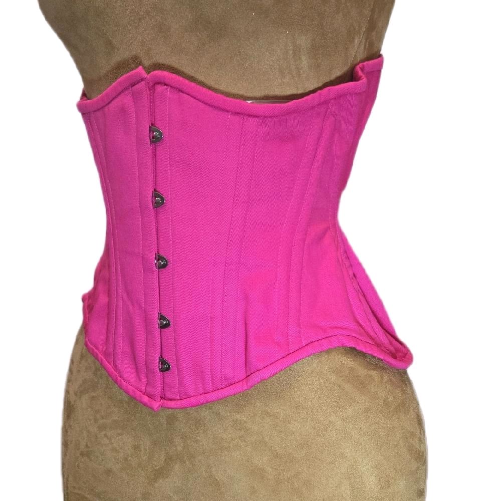 Hot Pink Cotton 26-Inch Waist Goal 11-Inch Length Corset