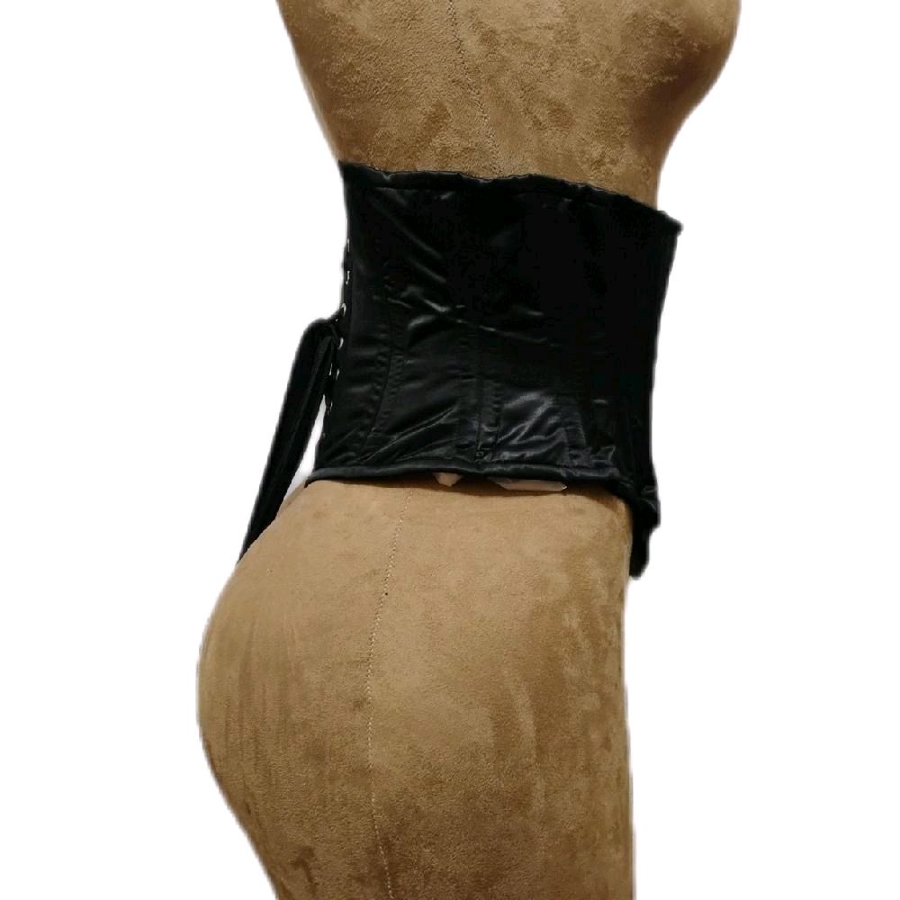 Black Satin Waist Training Corset | 26" Waist Goal | 9.5" Length | Steel Boned