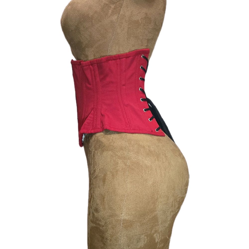 Red Cotton Corset – 20" Waist Goal, 10" Length