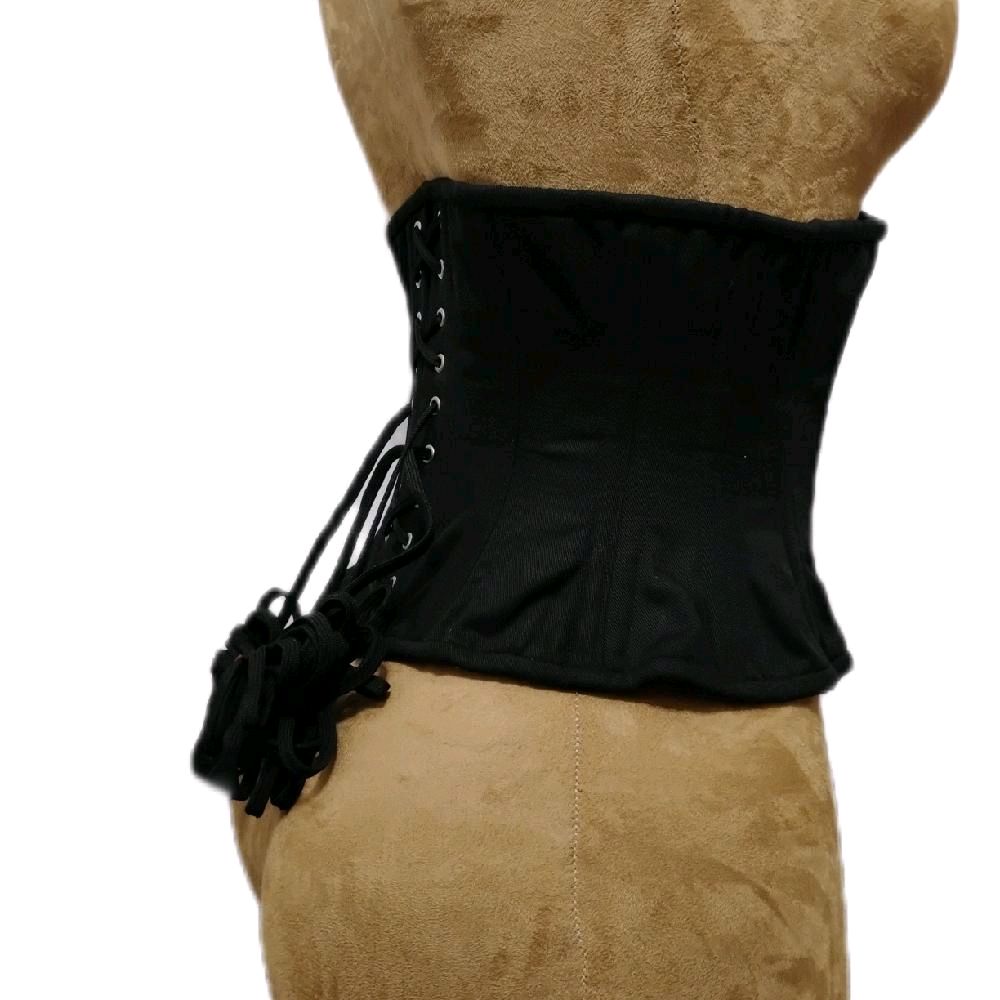 Black Cotton Waist Training Corset Swing Clasps| 26 Waist Goal| 10.5 length