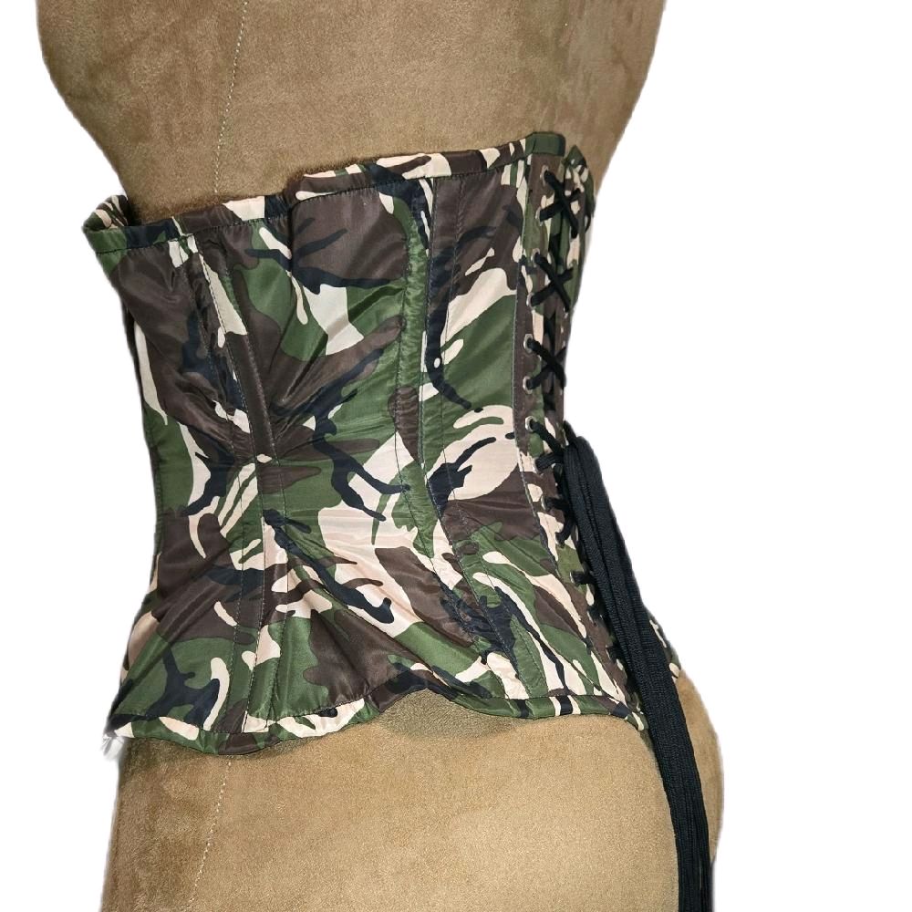 Green Camo Corset — 26 Waist Goal, 13" Length