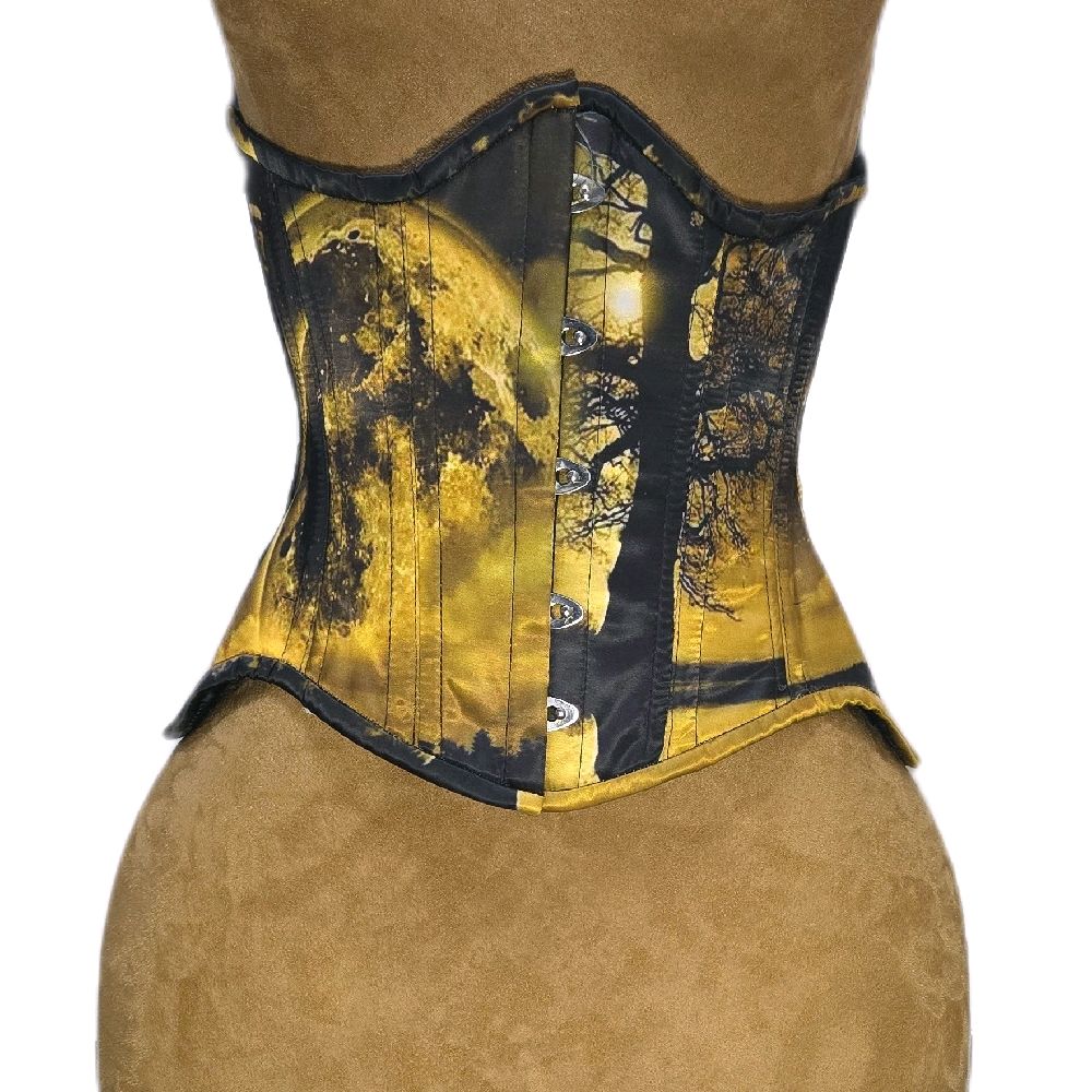 20-Inch Waist Goal | 10.5" Length | Moon Tree Print Corset   Signature Shape CC706