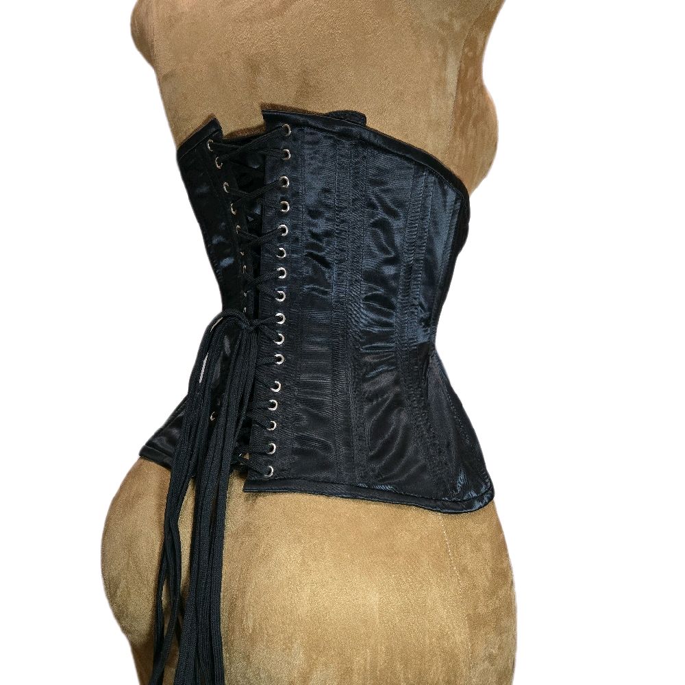 26-Inch Waist Goal | 11-Inch Length |Black Satin Corset| Signature Shape CC-700