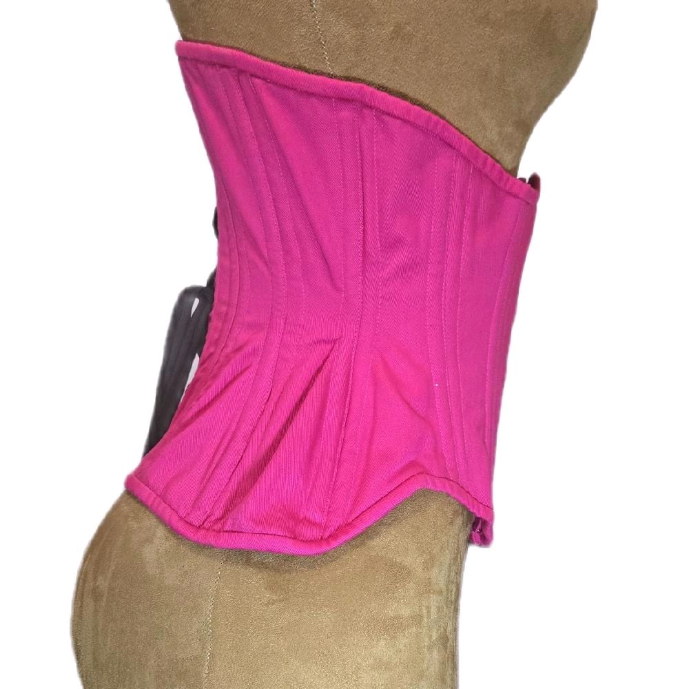 Hot Pink Cotton 26-Inch Waist Goal 11-Inch Length Corset