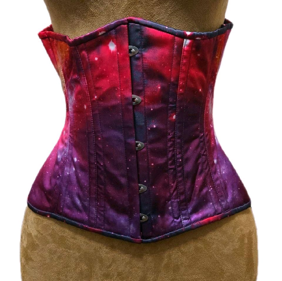 Red & Purple Galaxy Corset – 28-Inch Waist Goal | 12-Inch Length |