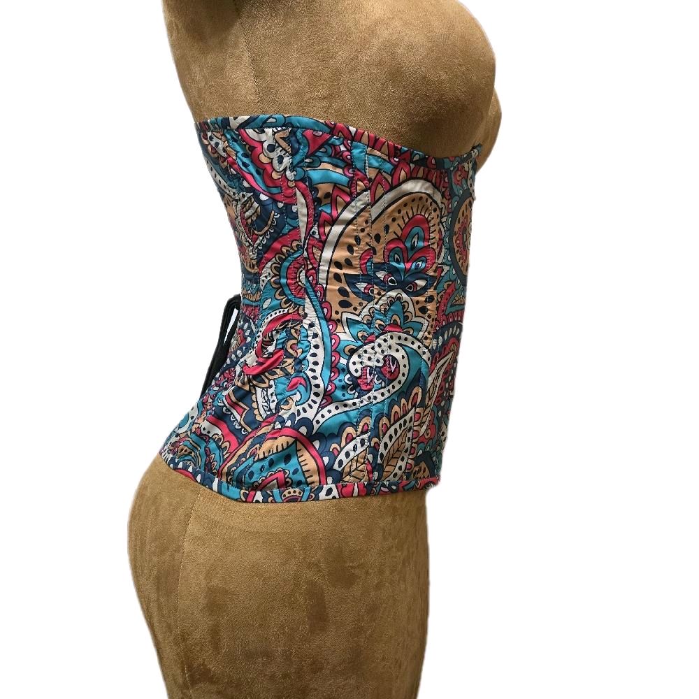 Paisley Spiral Design Corset – 28-Inch Waist Goal | 12.5-Inch Length |