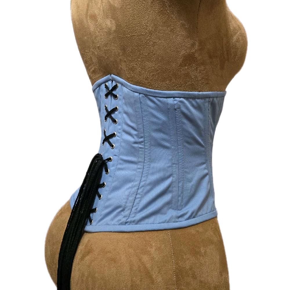 Dusty Blue Cotton Corset | 28" Waist Goal | 11½" Length