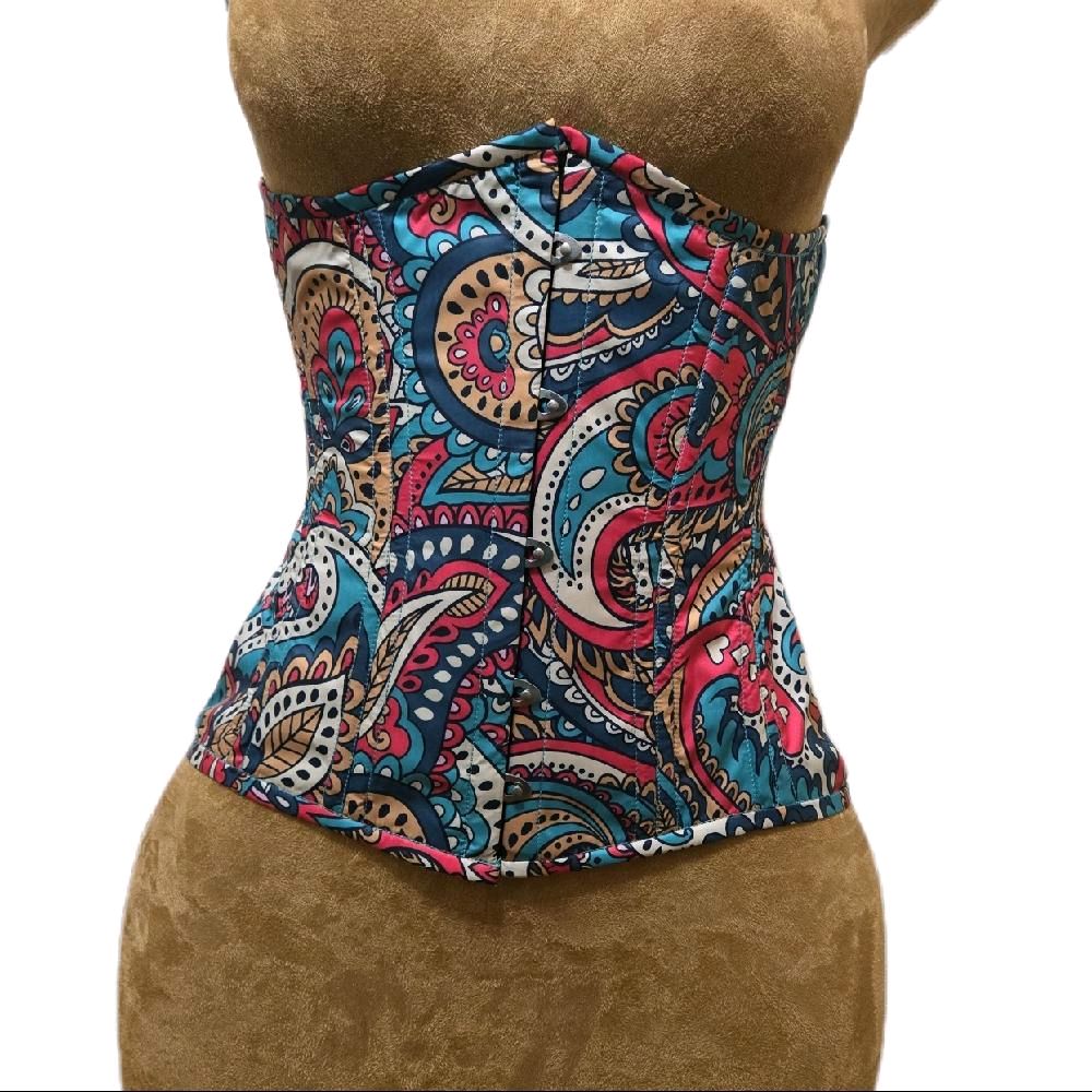 Paisley Spiral Design Corset – 28-Inch Waist Goal | 12.5-Inch Length |