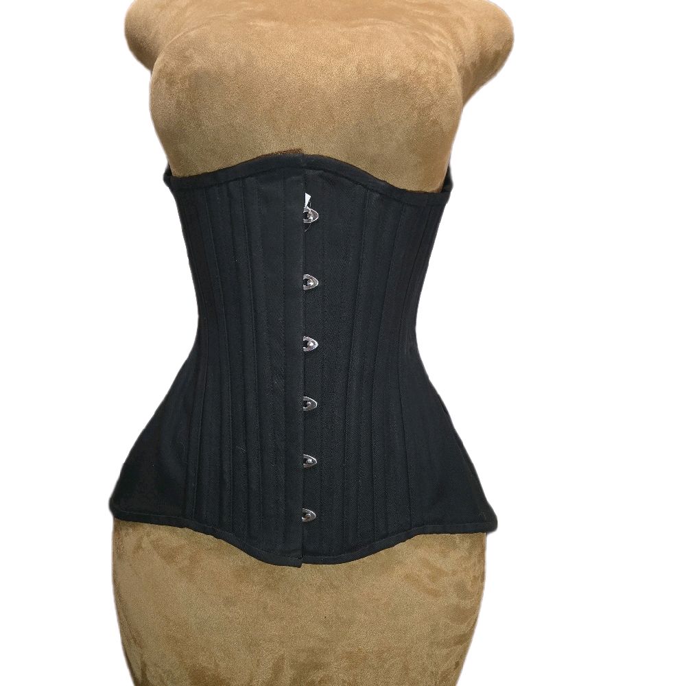 Black Cotton Waist Training Corset – 22-Inch Waist Goal | 14.5” Length |