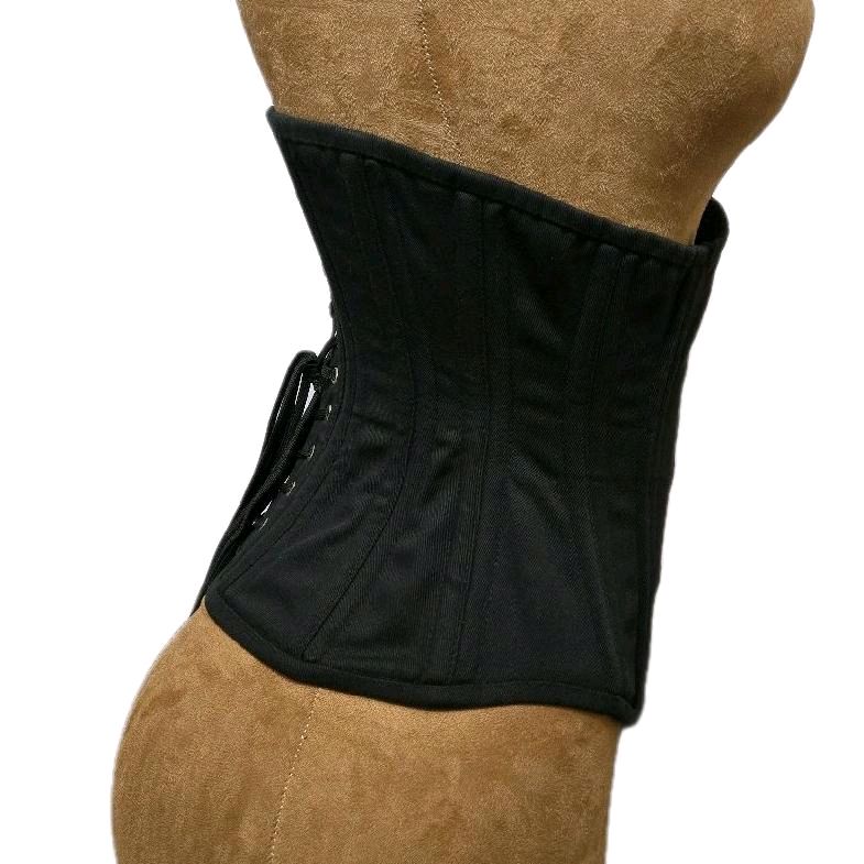 Black Cotton Corset | 24" Waist Goal | 12" Length
