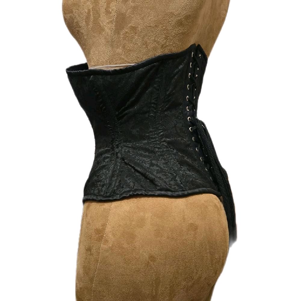 Black Brocade Corset – Swing Style | 26-Inch Waist Goal | 12.5-Inch Length