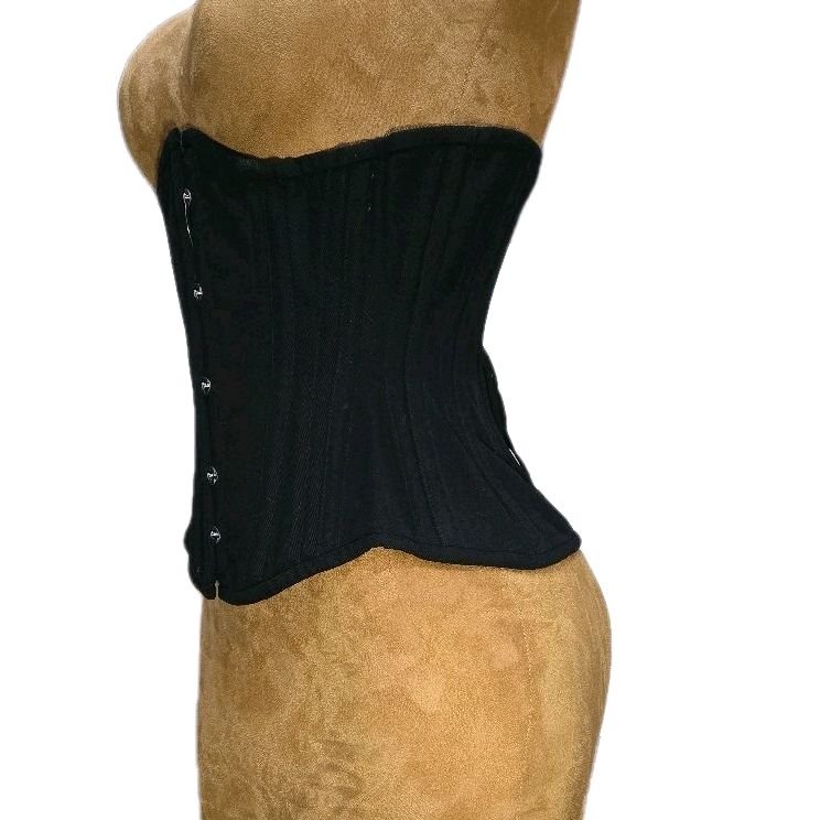 24 Waist Goal | CC-500 Signature Shape|12.5” Length Black Cotton Corset