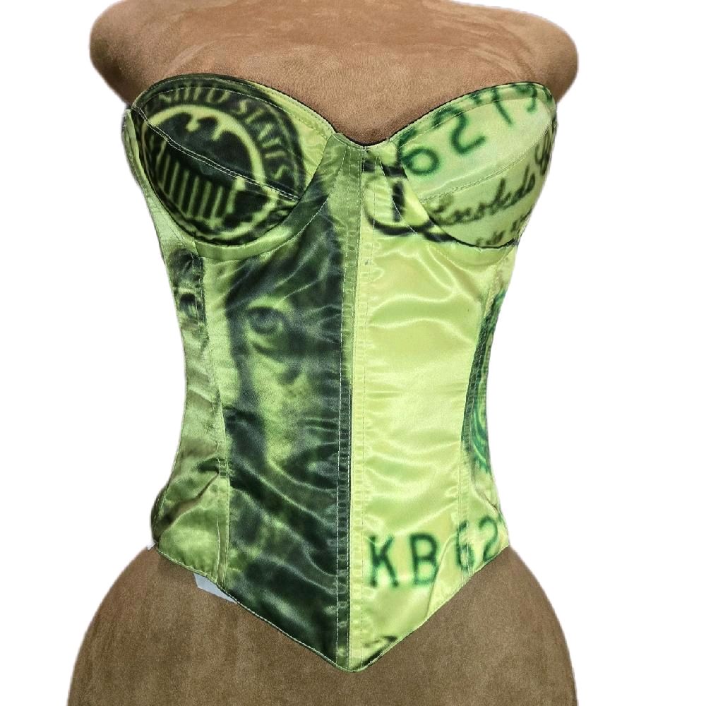 “Money” Overbust Corset Top | 22-24-Inch Waist  | Fashion Fit