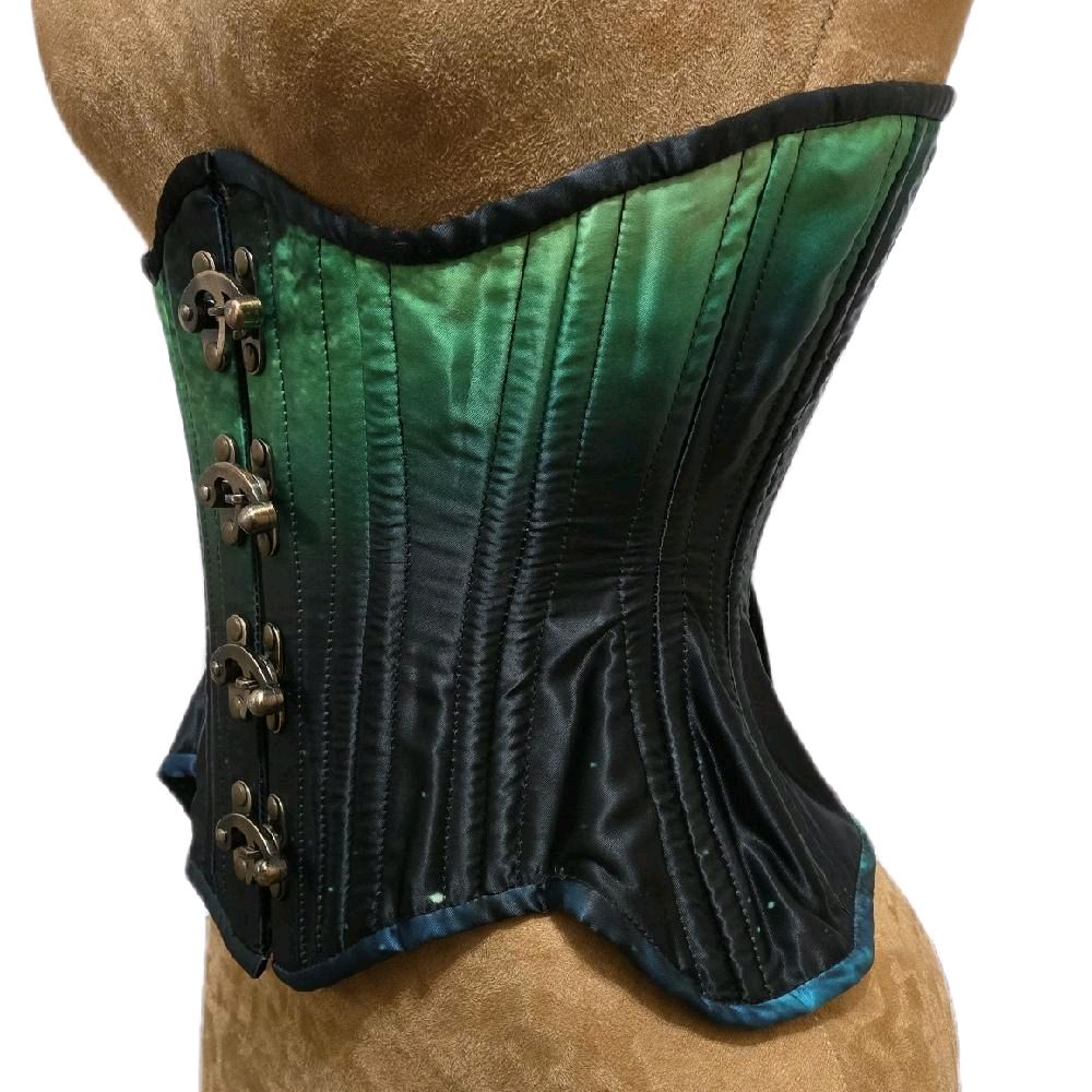 Green & black galaxy Ombre Corset – 20” Waist, Swing Clasp, Curvy Hourglass Waist Trainer