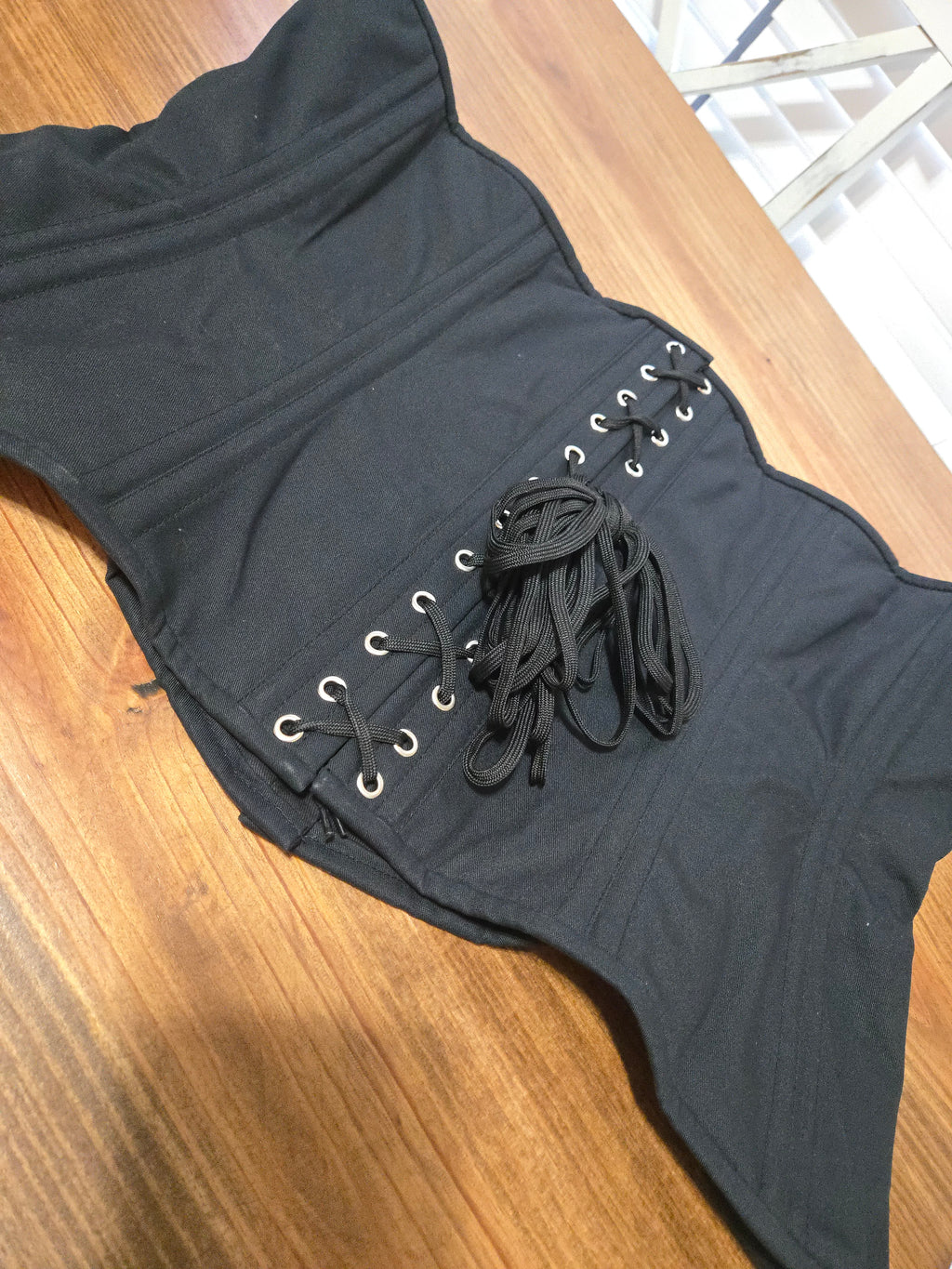 Black Cotton Corset| 40| 14.5 length| Signature Torpedo Shape