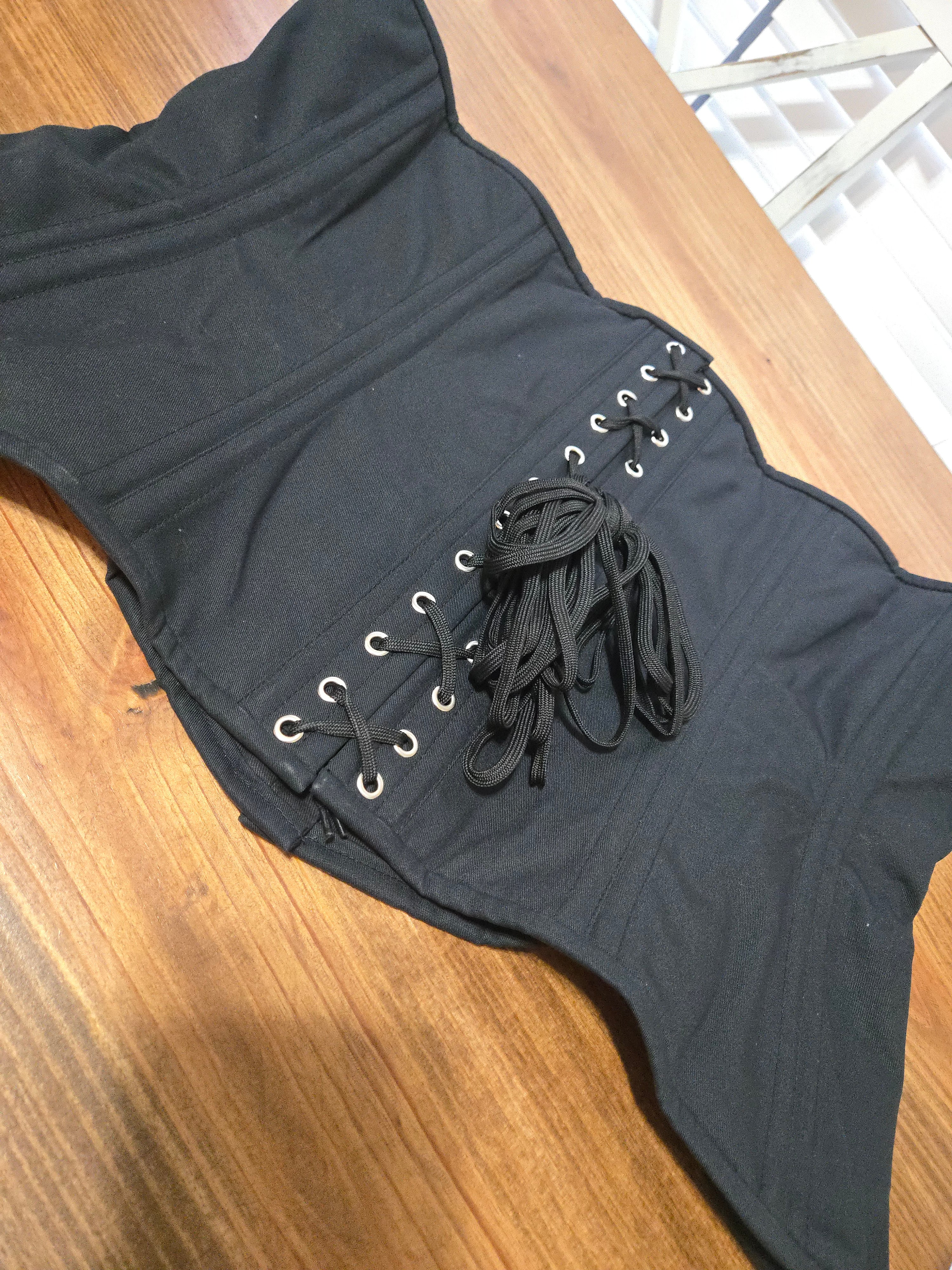 Black Cotton Corset| 40| 14.5 length| Signature Torpedo Shape